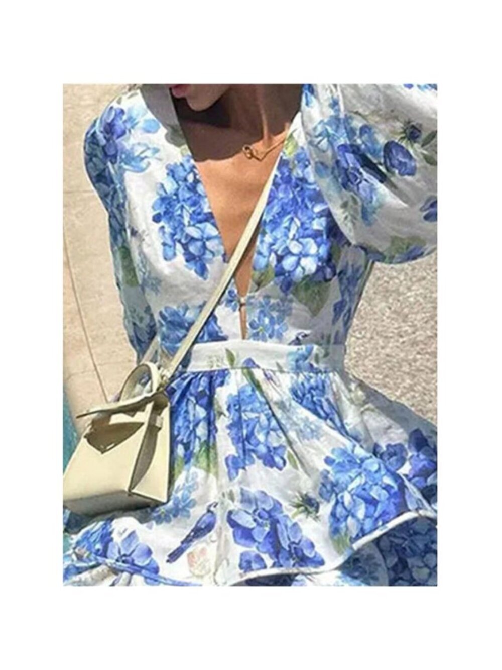 Floral Print Ruffle Layered Mini Dress - Picture 6 of 10